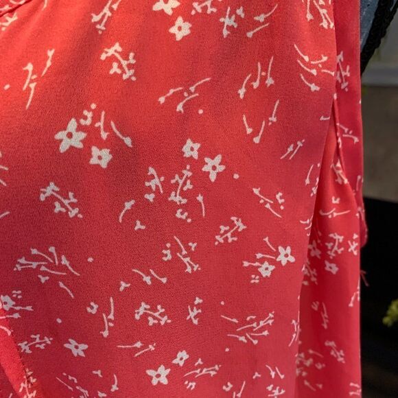 Torrid orange coral white print pleated front cami 0 - Picture 3 of 7